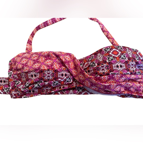 LAUREN RALPH LAUREN NWOT PINK GEOMETRIC BANDEAU BIKINI TOP & BOTTOM SIZE 4/EU 36 - Picture 5 of 14